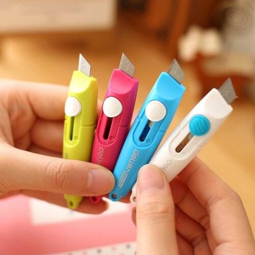 5pcs candy color Mini lovely multi-functional art knife, creative and convenient pencil wallpaper knife, household products