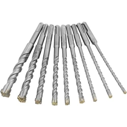 8 Pcs 9 Pcs electric hammer drill Bit Set 160mm Round Shank Electric Hammer SDS Plus Drill Bit Set for Concrete Wall Brick Block