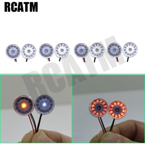 8PCS Model Car Metal CNC Spotlight LED Angel Eyes Light for 1/14 1/10 1/8 RC Car TRX4 SCX10 TRX6 90046 Tamiya Truck Scania MAN