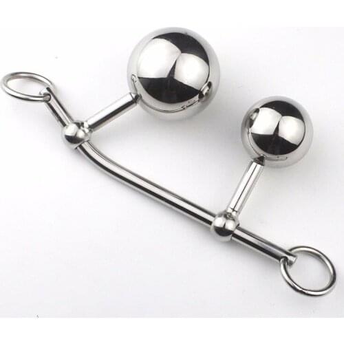 DOUBLE BALL ANAL Hooks VAGINAL Anal PLUG Steel Chastity Belts Rope Hook Sex Toy For Women Locking Chastity Belt Anal Asslock