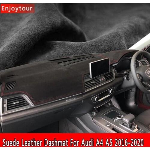 Car-styling Suede Leather Dashmat Dashboard Cover Pad Dash Mat Carpet For Audi a4 a5 b9 avant 2016 2017 2018 2019 2020 RHD