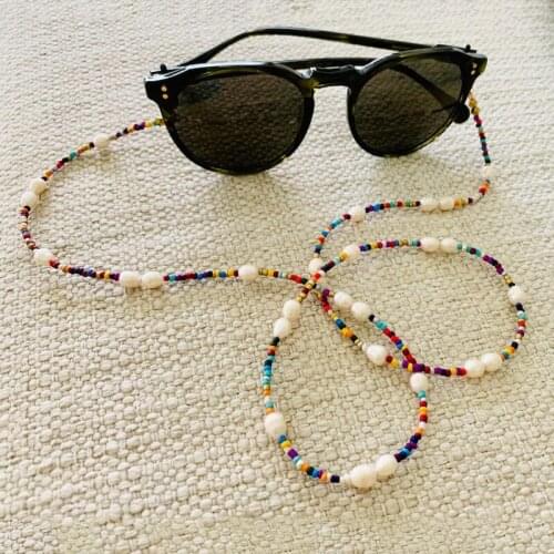 Women Natural Freshwater Pearl Sunglasses Chain Bohemian Colorful Beads Glasses Strap For Man Sunglasses Holder Fashion Jewelry