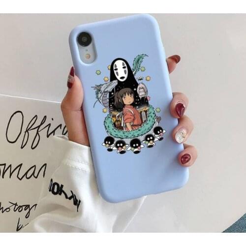 Studio Ghibli Spirited Away SOOT Phone Case for iphone 11 Pro Max X XS Max XR Candy Color Soft Cover For iPhone 7 8 6 6S Plus