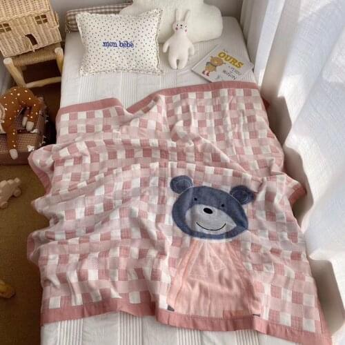 Children cotton cartoon Summer Blanket 6-layer gauze blanket Baby bath towel Quilt blanket Baby supplies