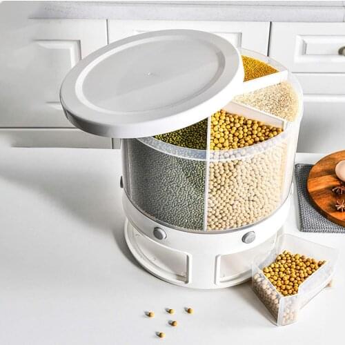22 Lbs Rice Dispenser Rotating Grain Storage Container Large Sealed Grain Container with Lid Moisture Proof Dispenser Bucket