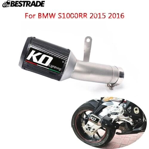 For BMW S1000RR 2015 2016 Motorcycle Exhaust System Connect Link Pipe Slip on Muffler Tips Stainless Steel Carbon Fiber