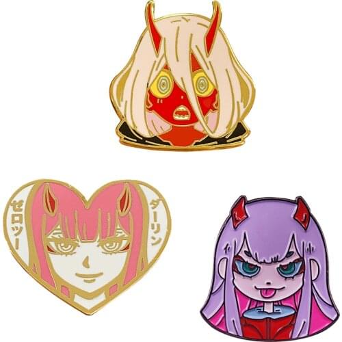 Mystery Girl Zero Two Enamel Pin Darling in the Franxx Brooch Teammate Killer Elite Pilot Badge Anime Fans Perfect Addition