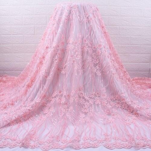 Zhenguiru French Milk Silk Lace Fabric Beautiful Sequins African Lace Fabric High Quality Nigerian Floating Flower Laces A1805