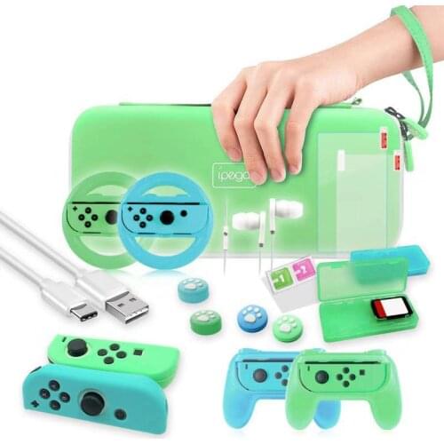 IPEGA PG-SW053 26 In 1 Kit For Nintendo Switch Storage Bag Screen Protector Earphone Racing Wheel Card Box