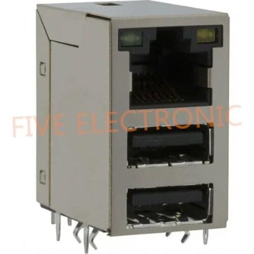 JW0-0009 1 Port RJ45 with USB A, Dual Magjack Connector Through Hole 10/100 Base-TX JW0-0009NL