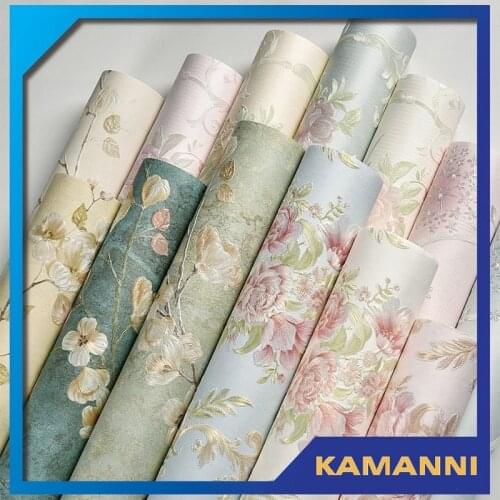 KAMANNI Floral Pattern Wallpapers For Living Room Background Wall Stickers Furniture Decorative DIY Home Decor Self Adhesive