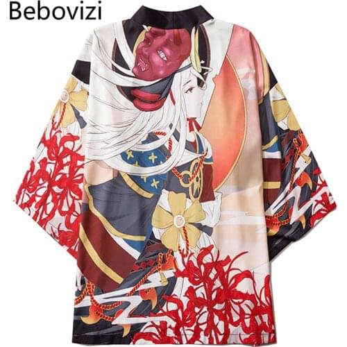 Female Kimonos Cardigan Cosplay Blouse Yukata Haori Obi Samurai Print Clothes Japanese Style Kimono Men Women Shirt Kawaii