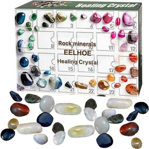 Crystal Calendar Toy 12 Grids 2020 Advent Calendar Different Countdown Calendar Toy Funny Rocks Storage Kids Educational Toys