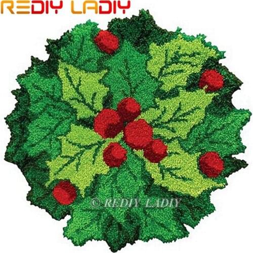 Latch Hook Kits Make Your Own Rug Christmas Tree Tapestry Crochet Cushion Mat DIY Carpet Rug Pre-Printed Canvas Hobby & Crafts