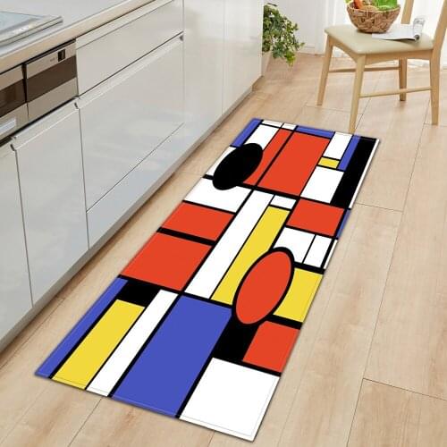 Kitchen Mat Home Entrance Doormat Flannel Printed Bedroom Bedside Decoration Floor Anti-Slip Bathroom Long Carpet Rugs Hallway
