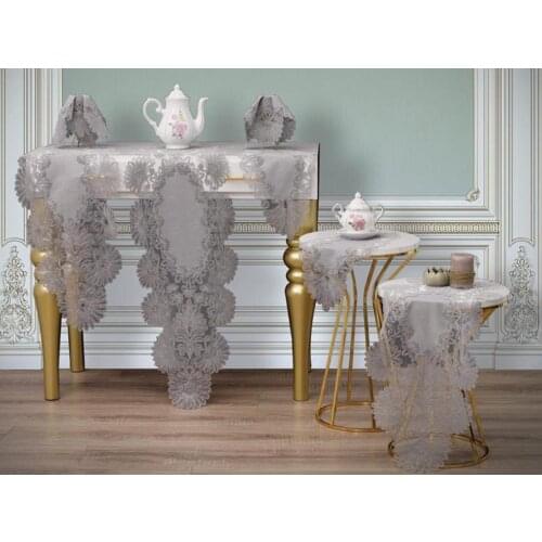 Land Of dowry Palm 7 Piece Silvery Salon Set Gray