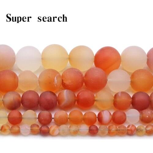 Matte Natural Pink Red agates stone 4 6 8 10 12mm Round Loose Beads for Jewelry Making DIY Charm bracelet necklace Accessories