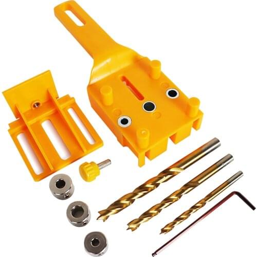 Vertical Pocket Hole Dowelling Jig Kit Punching Hole Locator Drill Guide Puncher DIY Woodworking Carpentry Tools