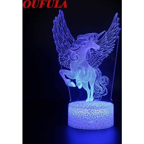 Night LED Lights Novelty 3D lamp Cute Toy Gift 7 Color Abstract Artist Graphics Cartoon Atmosphere Lamp For Children Kids Room