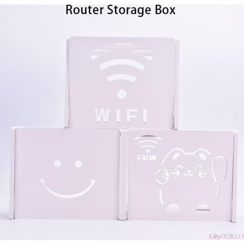 New 1 Piece Wireless Router Organizer Wall Mounted WiFi Shelf No Punching Set-top Storage Box Cable Organizer