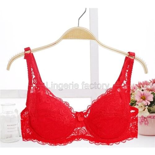 Thin Cup underwear small bra plus size wire adjustable lace Womens bra breast cover B C D cup Large size Lace Bras