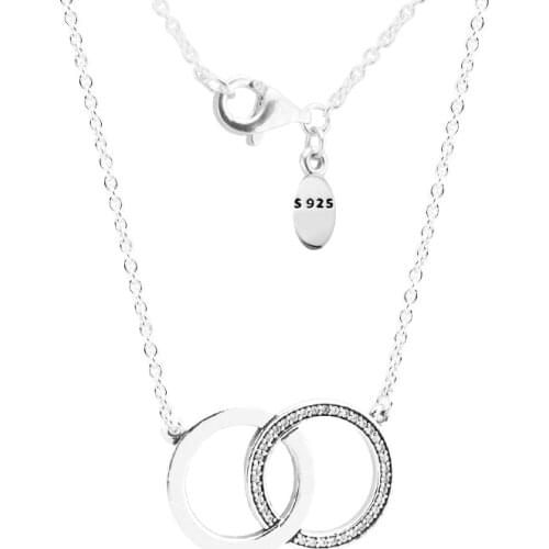 Pendant necklaces & pendants pingente Signature Circles Necklace 925 STERLING SILVER JEWELRY choker christmas gift
