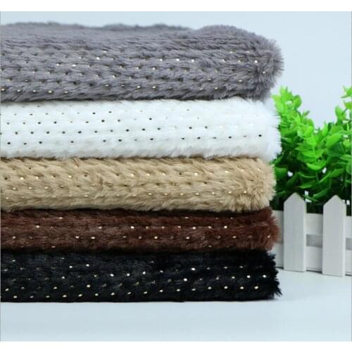 Polyester knitted rabbit hair gold point fabric for cushion and pillow home decoration clothing DIY sewing materials
