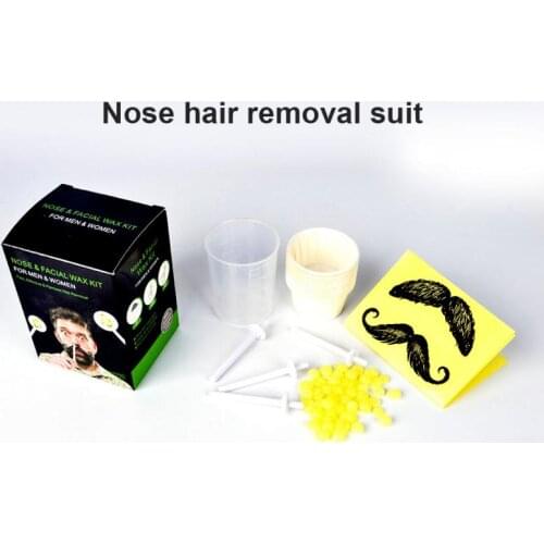 Portable Painless Nose Wax Kit For Men & Women Nose Hair Removal Wax Set Paper-Free Nose Hair Wax Beans Cleaning Wax Kit TSLM1