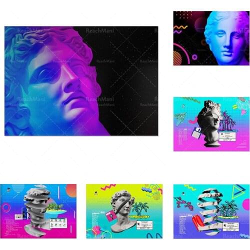 Ancient Neon God Ceres/Demeter-Poster Retrograde 80s:-Poster Home Decoration Canvas Wall Art Printing Living Room Decoration