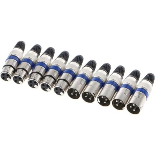 Microphone plug 3 Pin XLR Connector Male Female Cable Socket mike speaking trumpet megaphone Blue Circle Swiss Cannon Head