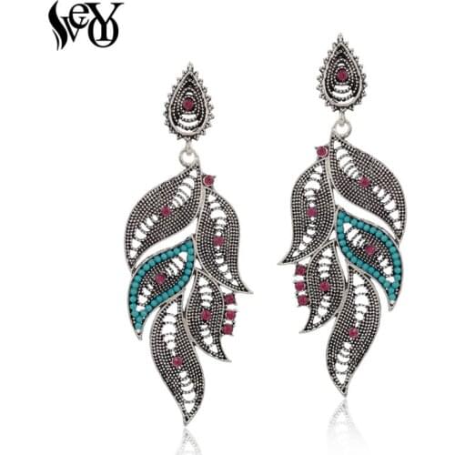 VEYO Ethnic Vintage Bohemian Peacock Drop Earrings For Women Zinc Alloy Fashion Jewelry