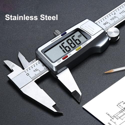 6inch/150mm Vernier Caliper Metal Woodworking Tools Instrumentation Ruler Digital Pachymeter Carpenter Depth Gauge Electronic