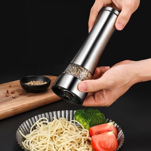 Salt and Pepper Grain Mill Shakers Stainless Steel Food Grinder Pulverizer Spice Jar Condiment Container Kitchen Tools