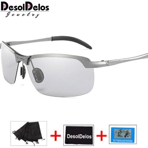 Photochromic Sunglasses Men Polarized driving Chameleon Glasses Change Color SunGlasses Day Night Vision Driving Eyewear