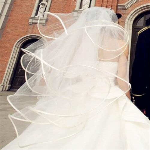 Ivory Wedding Veil Wavy Bridal Veil Fingertip Length Bridal Accessories