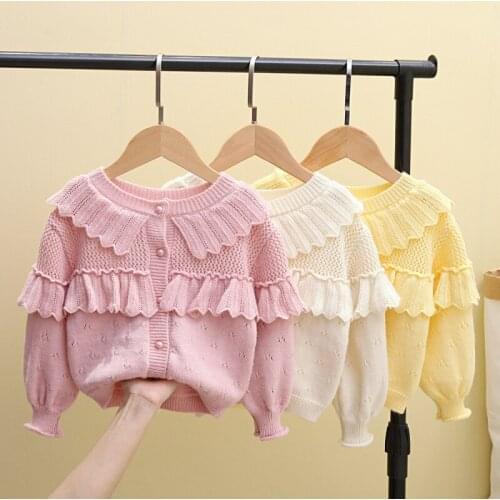 Girl Sweater Kids Baby Outwear Tops 2021 New Thicken Warm Winter Autumn Long Sleeve Knitting Cardigan Children Clothing