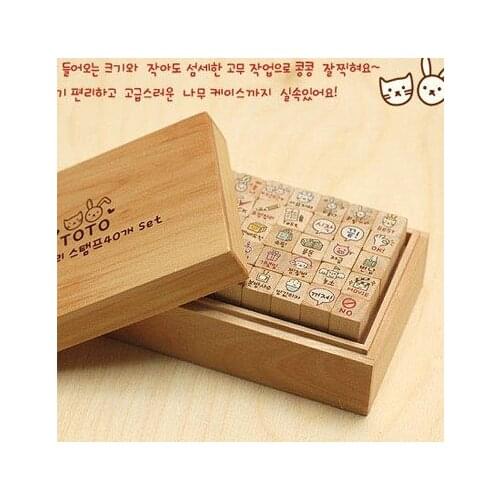 Toto lovely rabbit the wooden box seal stamps (40 pcs/set) Free shipping