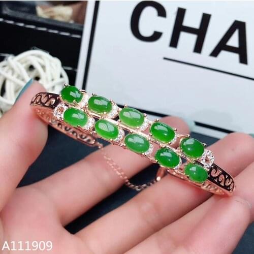 KJJEAXCMY boutique jewelry 925 sterling silver inlaid natural Jasper gemstone female luxury bracelet support detection exquisite