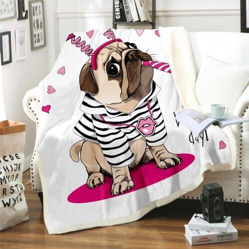 Animal Dog Cartoo pattern funny Anime Blanket 3D full printed Wearable Blanket Adults/kids Fleece Blanket drop shippng style