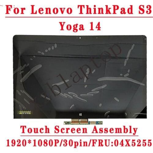 For Lenovo S3 Yoga 14 LCD Display Touch Screen Panel Assembly 14.0" 1920*1080IPS EDP 30PIN LED FHD IPS With Frame Bezel