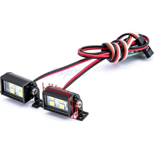 1 Pair RC Model LED Headlights Spotlights for 1/10 RC Crawler Off-Road Traxxas TRX4 Axial SCX10 RC4WD D90 TF2