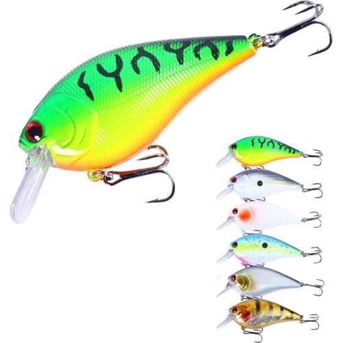 1pcs 8cm 15g Rattling Shallow Diving Crankbait Artificial Wobbler for Bass Pike Hard Bait Fishing Lure Tackle 6 Colors
