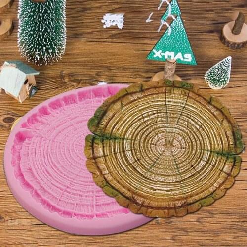 1pc DIY Tree Stump Silicone Resin Fondant Molds Birthday Cake Decorating Tools Pastry Kitchen Baking Accessories
