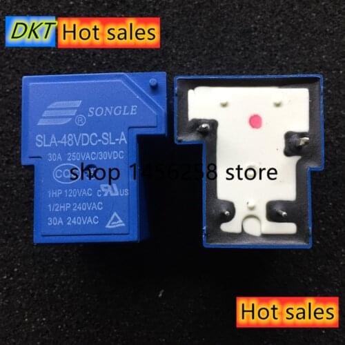 10PCS/LOT NEW relay SLA-48VDC-SL-A SLA-48VDCSLA SLA48VDC 48VDC 30A 250VAC T90 48V DC48V SONGLE DIP5