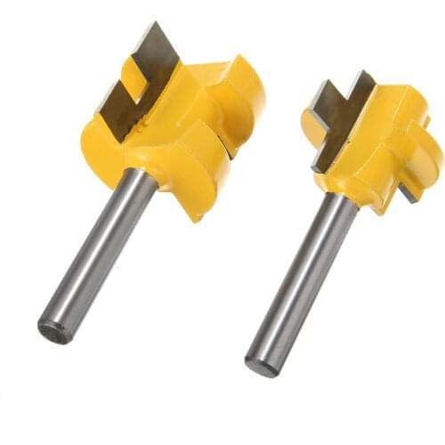 2Pcs Milling Cutter Woodworking Chisel Cutter 2 Bit Tongue And Groove Router Bit 1/4" Shank Woodworking Chisel Cutter Mayitr