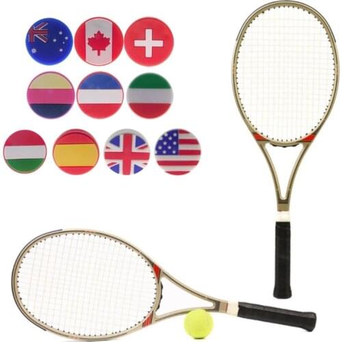 5Pcs Racket String Dampener Shock Absorber National Flag Tennis Racquet Silencer