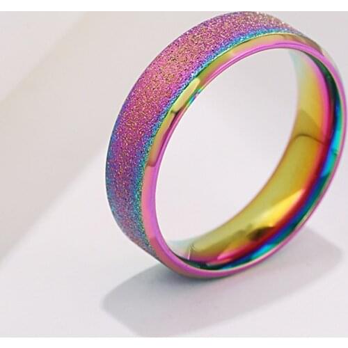 6mm Multi Matte Mens Ring Gold Silver Color Stainless Steel Rings for Women New Design Stylish Jewelry for Gift Party WC018