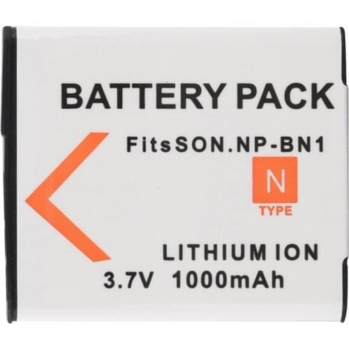 1Pcs 1000mah NP-BN1 Digital Camera Battery for Sony NP-BN1 TX9 WX100 TX5 WX5C W620 W630 W670 TX100 Replacement Li-ion Bateria
