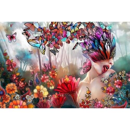 5d diy diamond Painting Butterfly Lady Full Drill Diamond embroidery Cross Stitch Mosaic Craft Kit Home Decor Christmas Gift