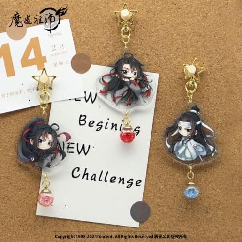 Grandmaster of Demonic Cultivation Crystal Glass Ball Keychain Charm Anime MDZS Lan Wangji Wei Wuxian Acrylic Pendant Keyring